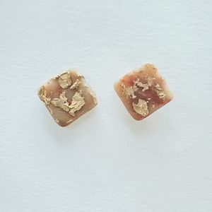 Square Gold Leaf Earrings